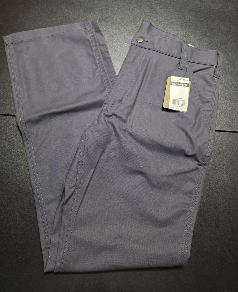 Carhartt Men's 34x34 Gray Relaxed Straight Canvas Cotton Work Pants 103109
